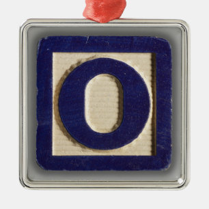 Alphabet Toy Block O Metal Ornament