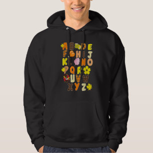 Alphabet Turkey Thanksgiving Costume Preschool Te Hoodie