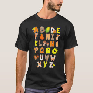 Alphabet Turkey Thanksgiving Costume Preschool Te T-Shirt