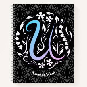 Alphabet U Monogram Handwritting Notebook