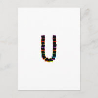 Alphabet U with colourful