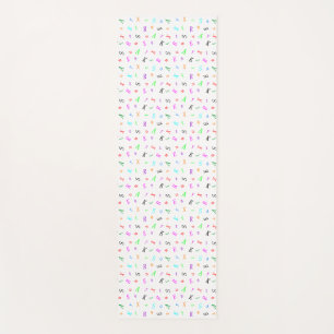 Alphabet White Black Yoga Mat