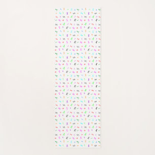 Alphabet White Gray Yoga Mat