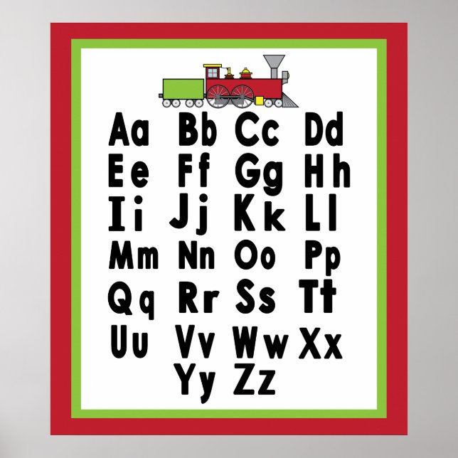 Alphabet with Train: Upper and Lower Cases Poster (Front)