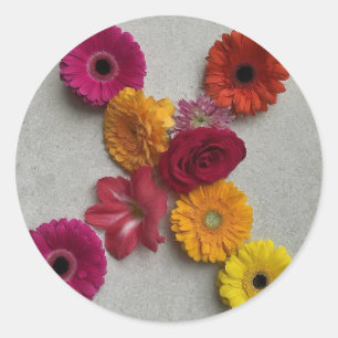 Alphabet X in Flowers Classic Round Sticker