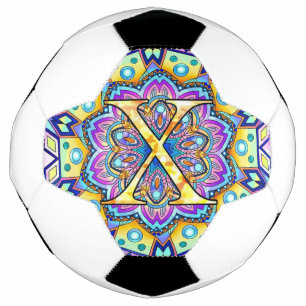Alphabet X mandala Soccer Ball
