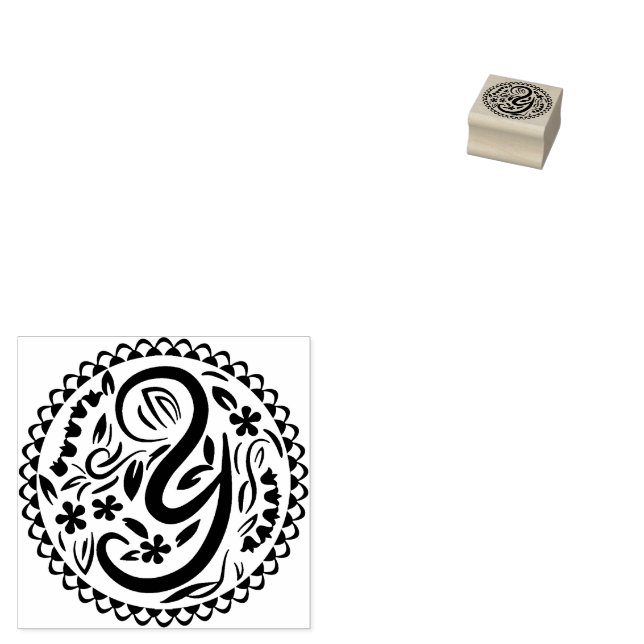 Alphabet Y Rubber Stamp (Stamped)
