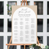 Alphabetical Arch Find Your Seat Seating Plan