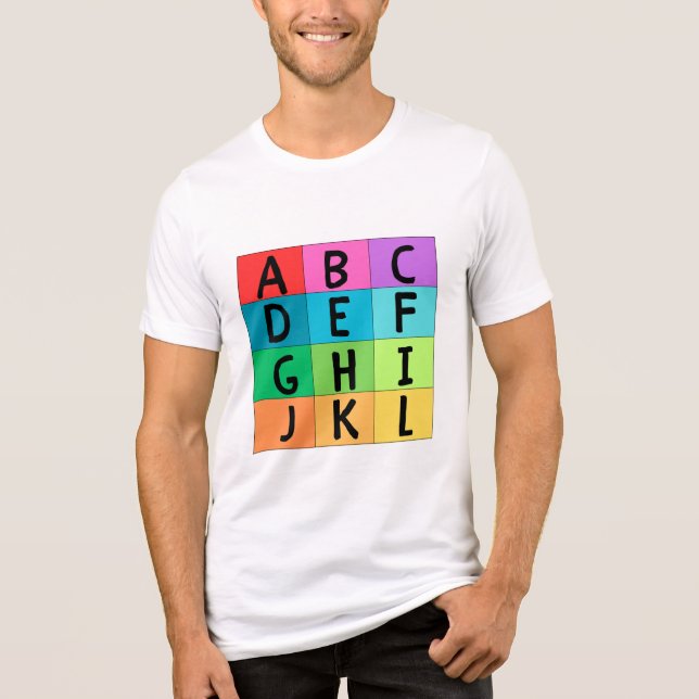 ALPHABETICAL CHART T-Shirt Tri-Blend Shirt (Front)