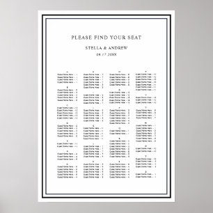 Alphabetical Order Modern Wedding Seating Chart