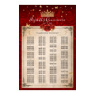 Alphabetical Vintage Red Rose Gold Seating Charts