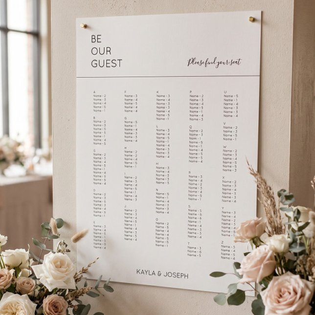 Alphabetical Wedding Seating Chart (Creator Uploaded)