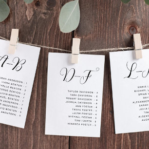 Alphabetical Wedding Seating Chart Card