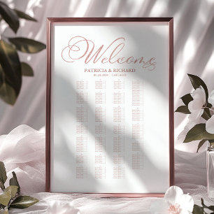 Alphabetical Wedding Seating Chart Simple Elegant