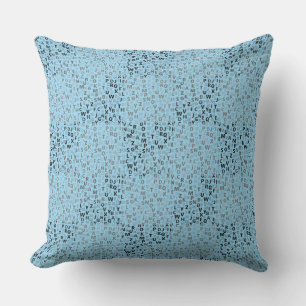 Alphabets Pattern 01 BW.w Lblue BG Cushion