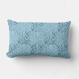 Alphabets Pattern 01 BW.w Lblue BG Lumbar Cushion
