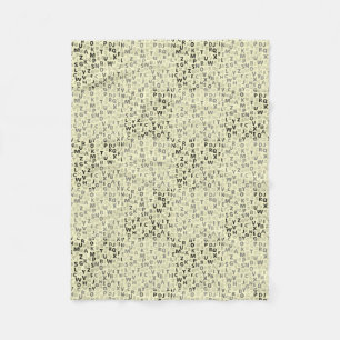 Alphabets Pattern 01 BW.w LYellow BG Fleece Blanket