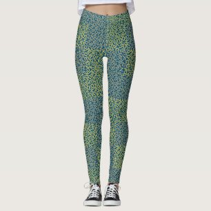 Alphabets Pattern 02 YW 2Tonesx4.bw Blue BG Leggings