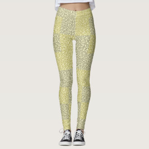 Alphabets Pattern 02 YW 2Tonesx4.bw Lyellow BG Leggings