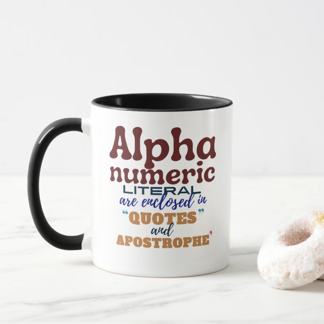 Alphanumeric Literal in Cobol Programming Mug (With Donut)