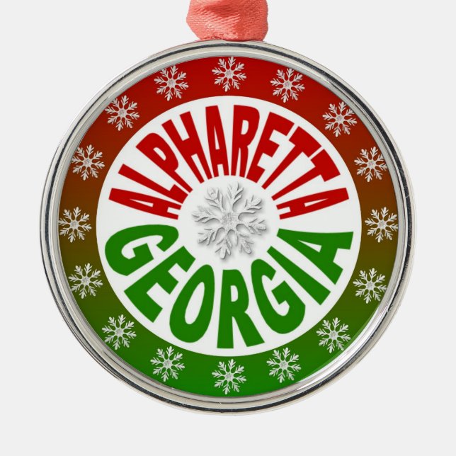 Alpharetta Georgia red green ornament (Front)