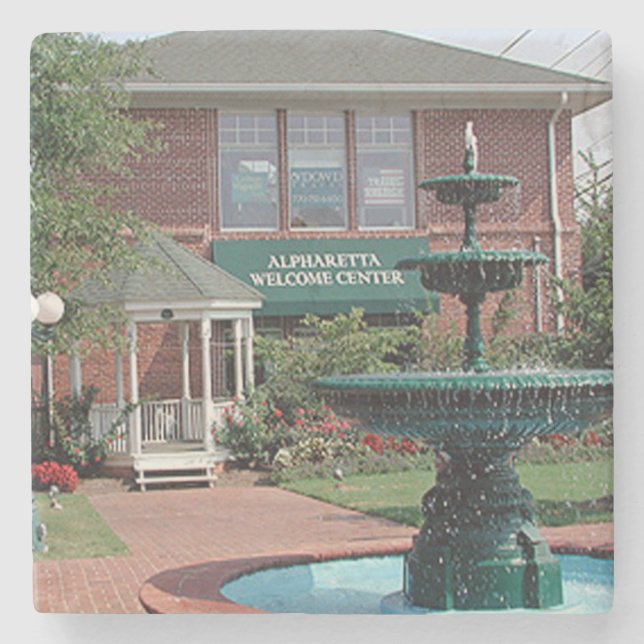 Alpharetta Welcome Centre Marble Stone Coaster (Front)