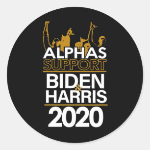 Alphas Support Biden And Harris 2020 Presidential Classic Round Sticker