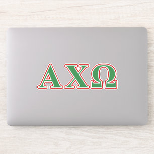 Alphi Chi Omega Green and Red Letters