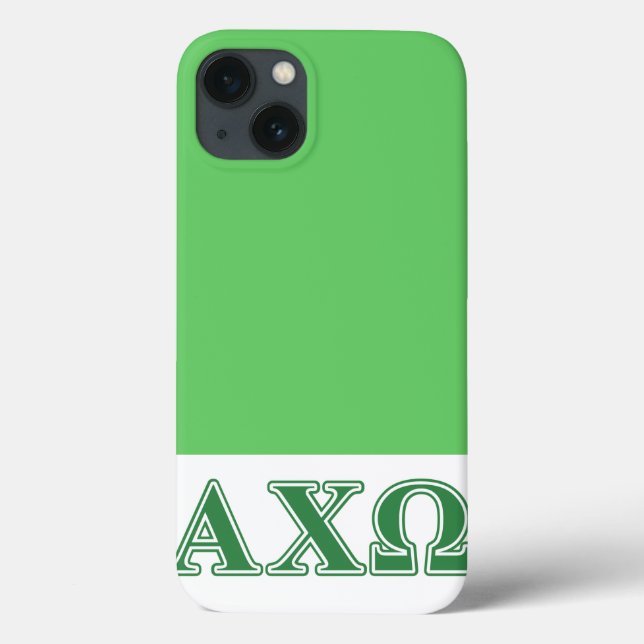 Alphi Chi Omega Green Letters Case-Mate iPhone Case (Back)