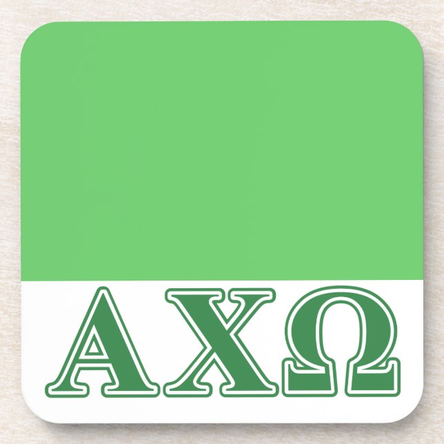 Alphi Chi Omega Green Letters Coaster (Front)