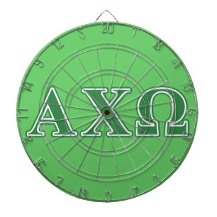 Alphi Chi Omega Green Letters Dartboard