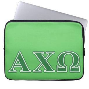 Alphi Chi Omega Green Letters Laptop Sleeve