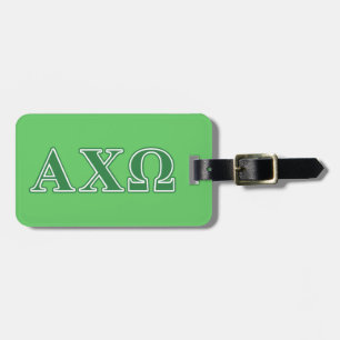 Alphi Chi Omega Green Letters Luggage Tag