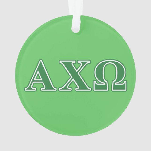 Alphi Chi Omega Green Letters Ornament (Back)