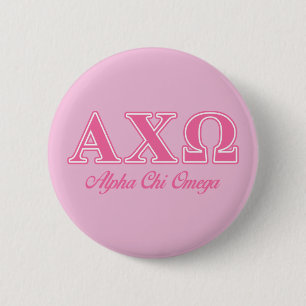 Alphi Chi Omega Pink Letters 6 Cm Round Badge
