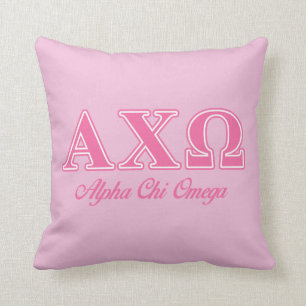 Alphi Chi Omega Pink Letters Cushion