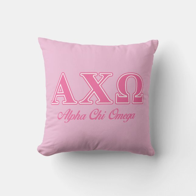Alphi Chi Omega Pink Letters Cushion (Front)