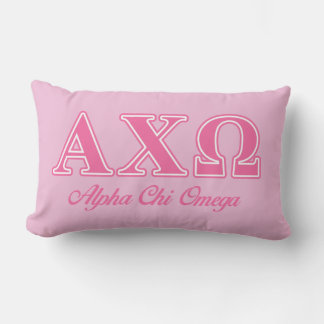Alphi Chi Omega Pink Letters Lumbar Cushion