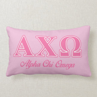 Alphi Chi Omega Pink Letters Lumbar Cushion