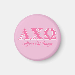 Alphi Chi Omega Pink Letters Magnet