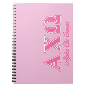 Alphi Chi Omega Pink Letters Notebook