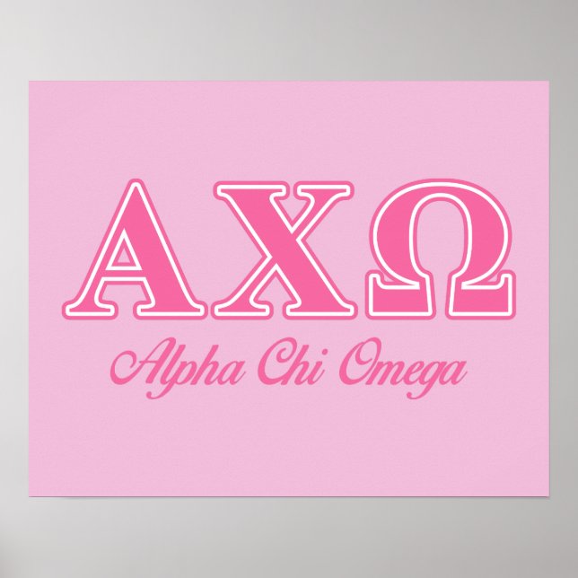 Alphi Chi Omega Pink Letters Poster (Front)