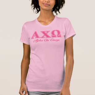 Alphi Chi Omega Pink Letters T-Shirt