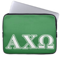 Alphi Chi Omega White and Green Letters