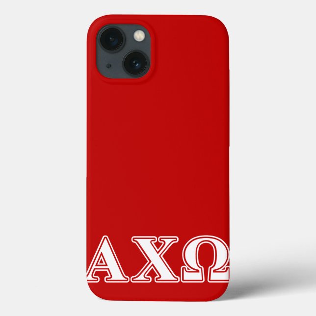 Alphi Chi Omega White and Red Letters Case-Mate iPhone Case (Back)