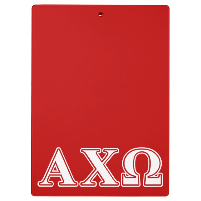 Alphi Chi Omega White and Red Letters Clipboard (Back)
