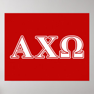 Alphi Chi Omega White and Red Letters Poster