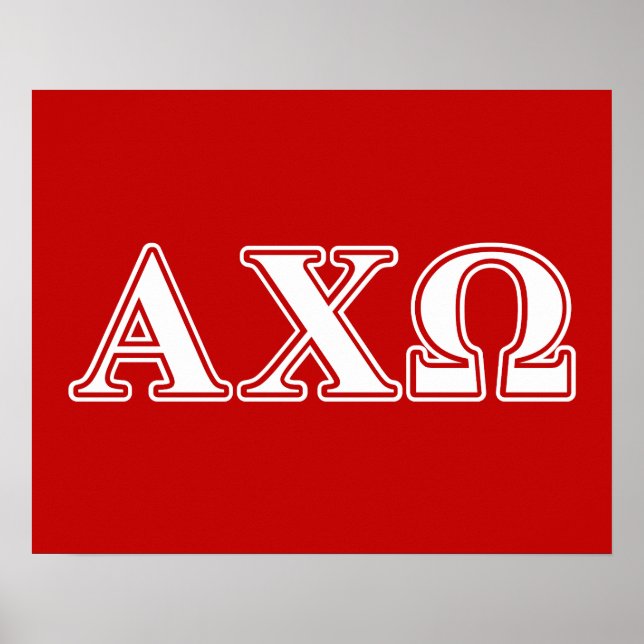 Alphi Chi Omega White and Red Letters Poster (Front)