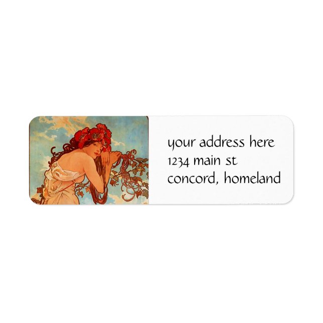 Alphons Mucha  Summer Return Address Label (Front)