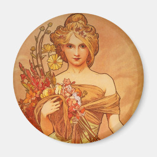 Alphonse (Alfons) Mucha  Bouquet Magnet